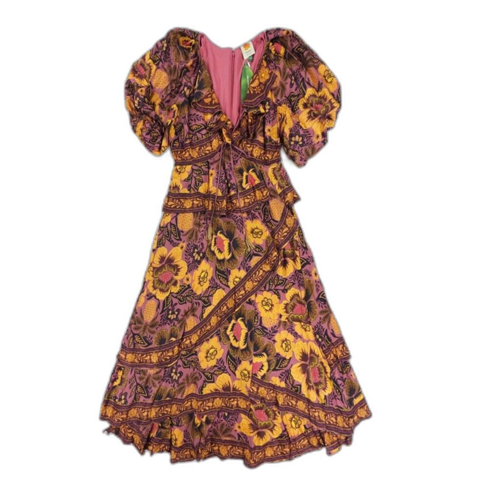 NWT Farm Rio Blush Garden Bloom Maxi Dress Resort Boho Romantic Heritage - Picture 1 of 15